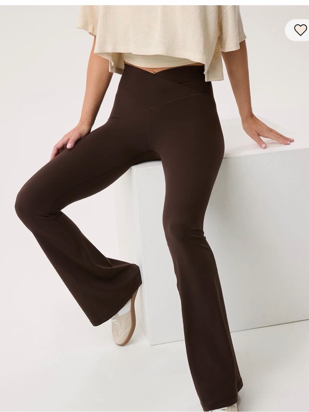 aerie Chocolate Brown High-Waist Flare Pants